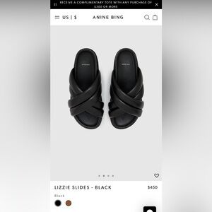 ANINE BING Lizzie slides - black - size 37